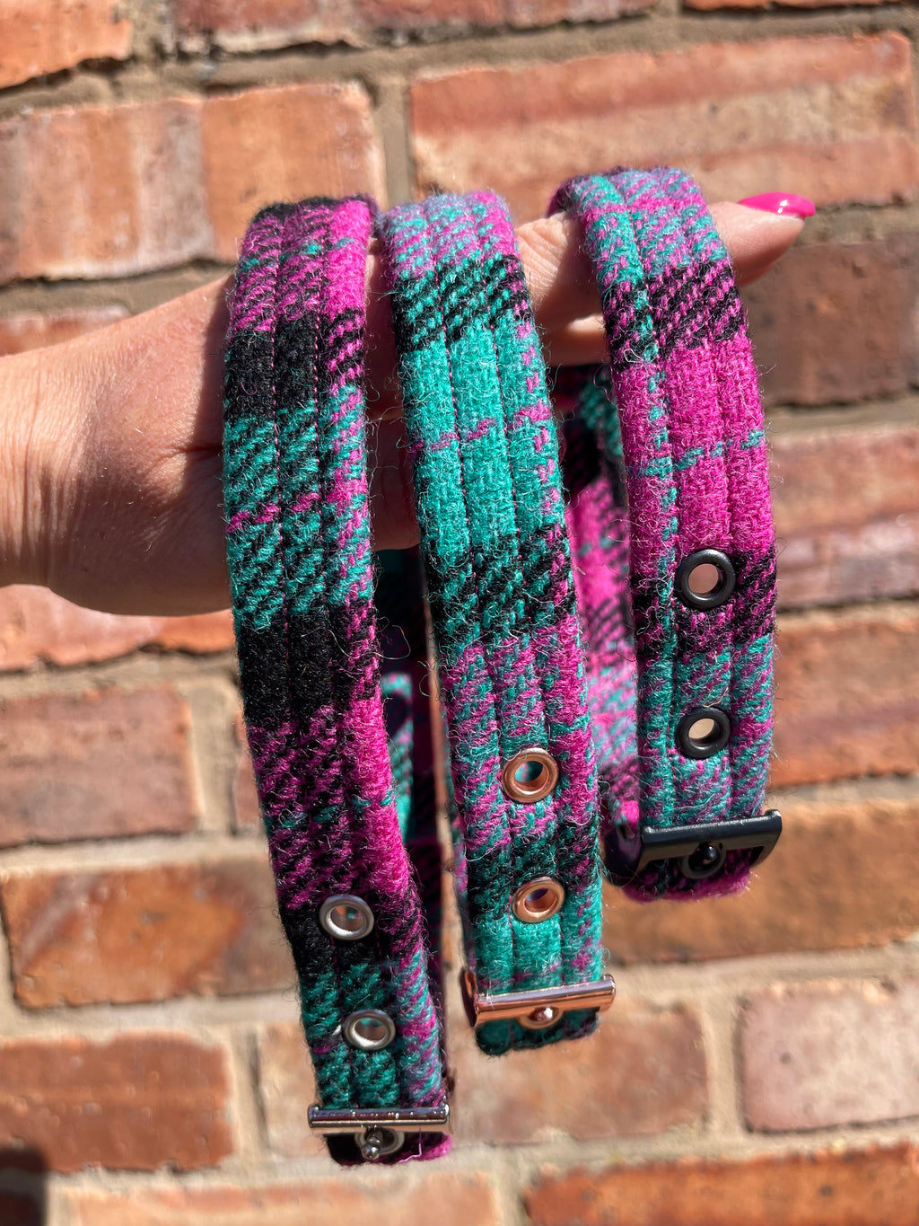 Harris Tweed Collar - Pinks / Purple Designs